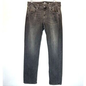 7 For All Mankind Mens Jeans Size 33 The Straight Comfort Luxe Bercy  Gray